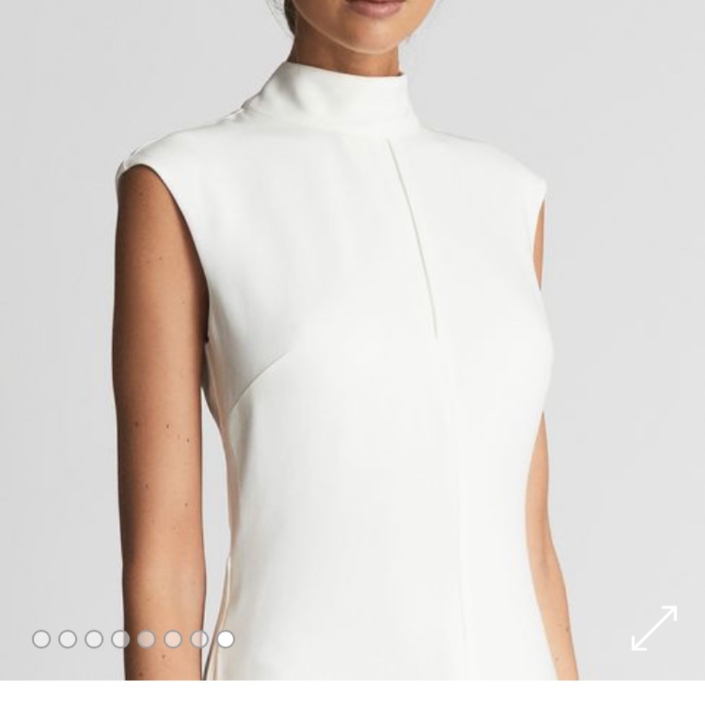 NWT REISS White Livvy Mock Neck Maxi Dress - UK 8/ US 4 - Picture 4 of 16